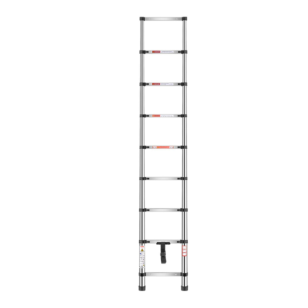 Telescoping Ladder, 2540mm Stainless Steel Lightweight Extension Ladder, Multi-Button Retraction Collapsible V952-SSTTNLSLK85F88IXYV0