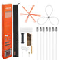 Chimney Sweep Kit, 7m Maximum Extendable Length Chimney Brush, Chimney Cleaner Sweeper with Dual Brush Heads, V952-SSTYCQSTJ26Y83UZW001V0