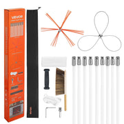 Chimney Sweep Kit, 9m Maximum Extendable Length Chimney Brush, Chimney Cleaner Sweeper with Dual Brush Heads, V952-SSTYCQSTJ30YIIB96001V0