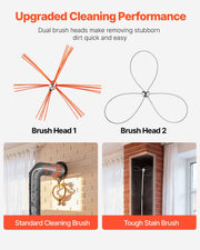 Chimney Sweep Kit, 9m Maximum Extendable Length Chimney Brush, Chimney Cleaner Sweeper with Dual Brush Heads, V952-SSTYCQSTJ30YIIB96001V0