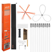 Chimney Sweep Kit, 10m Maximum Extendable Length Chimney Brush, Chimney Cleaner Sweeper with Dual Brush V952-SSTYCQSTJ33YU9QRM001V0