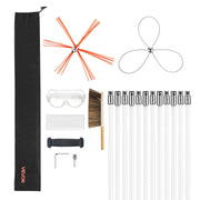 Chimney Sweep Kit, 12m Maximum Extendable Length Chimney Brush, Chimney Cleaner Sweeper with Dual Brush V952-SSTYCQSTJ39YVALXR001V0