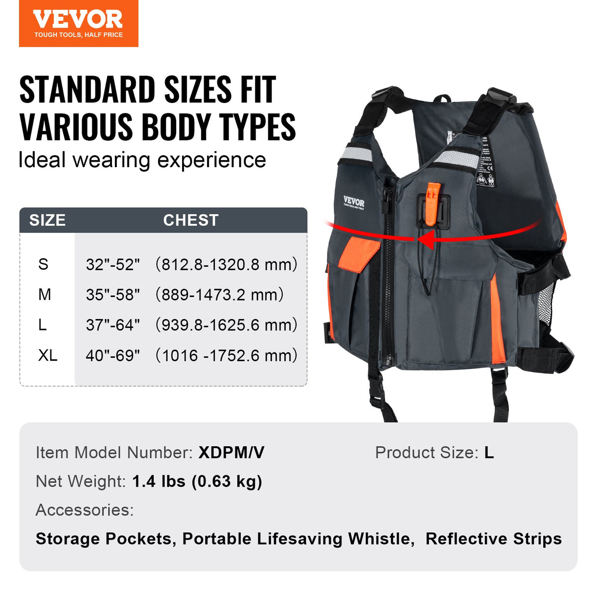 Life Vest for Watersports (PFD), Life Jacket with Waterproof Nylon & 96N Buoyancy, Life Vest/Jacket for Any V952-SSYDJSYFPFTEKCOZ4V0