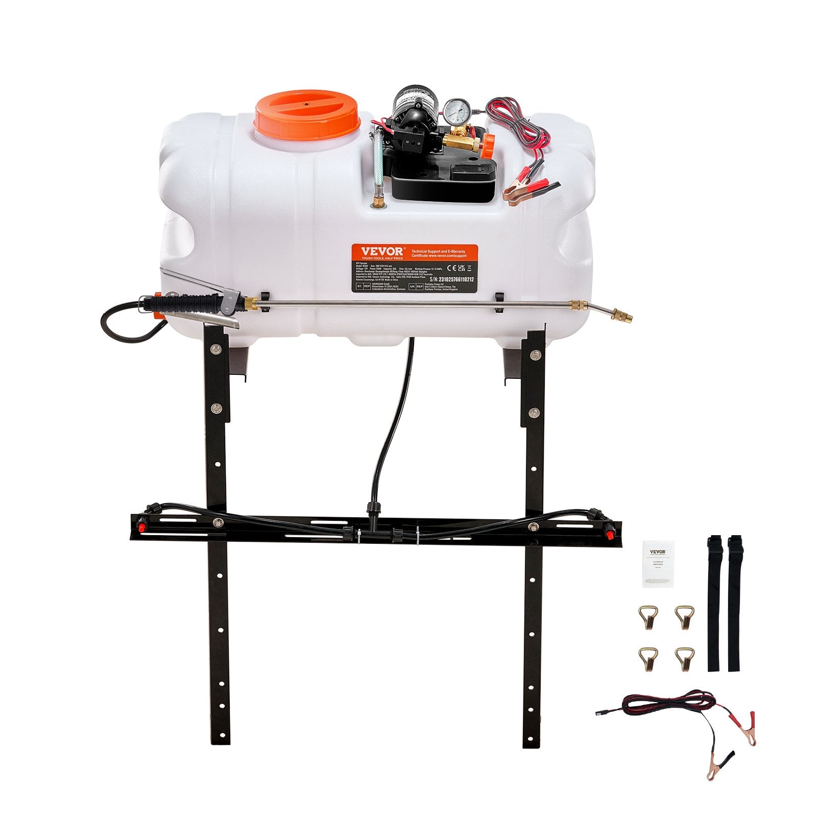 ATV Sprayer 60 L/15.9 Gal ATV/UTV Spot Sprayer with A Nozzle Boom 1.9 GPM V952-STCPWQ15JL60UTRA7V9