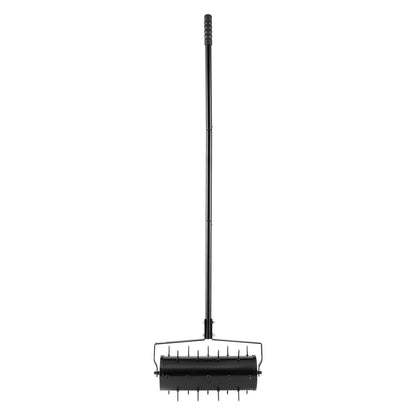 Rolling Lawn Aerator, 435mm Heavy-Duty Manual Rolling Aerator Lawn with Detachable Handle and 27 Iron Spikes, V952-STGSJCPQQ18I7QEX2V0