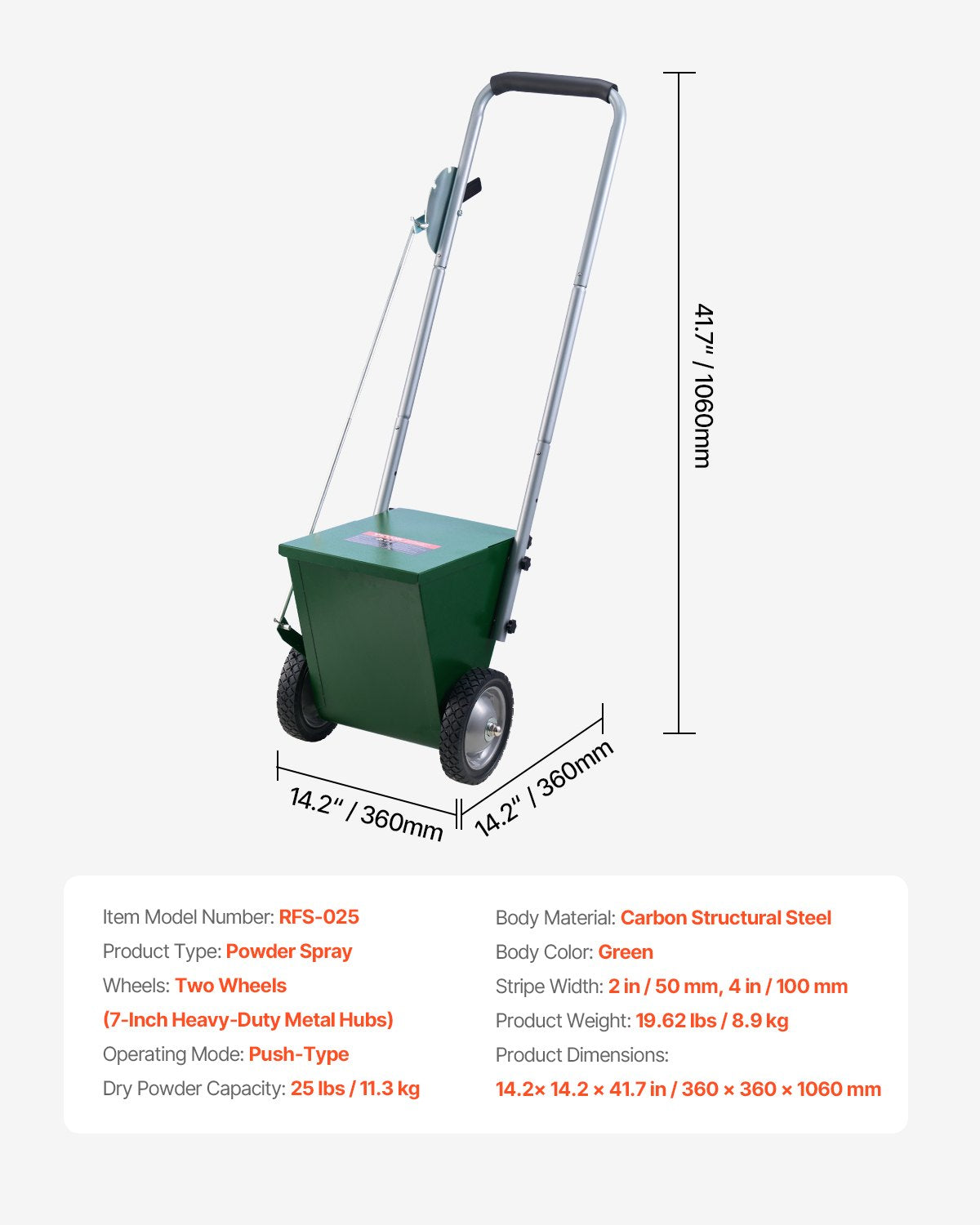 Dry Line Marker 2-Wheel 50 or 100 mm Lines Heavy Duty Steel Chalker 11.3kg V952-STHXJPFS2L253UB7PV0