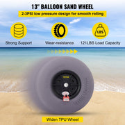 Balloon Beach Wheels Replacement Beach Tires 13" TPU 121 LBS Load Capacity V952-STLYCBDDWC12QYXY9V0