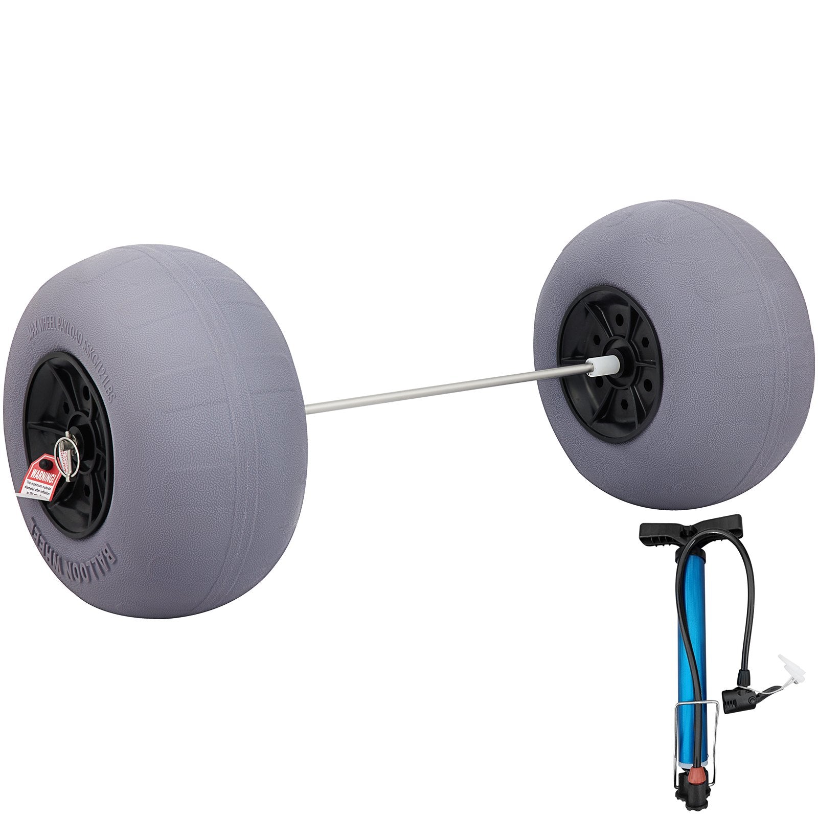 Beach Balloon Wheels, 13" Sand Tires with 32" Stainless Steel Axle, TPU Cart Tires for Kayak Dolly, Canoe V952-STLYCDZCBDD124PPJV0