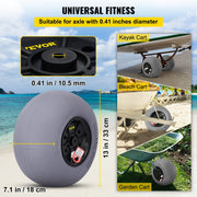 Beach Balloon Wheels, 13" Sand Tires with 32" Stainless Steel Axle, TPU Cart Tires for Kayak Dolly, Canoe V952-STLYCDZCBDD124PPJV0