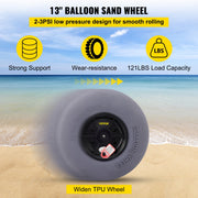 Beach Balloon Wheels, 13" Sand Tires with 32" Stainless Steel Axle, TPU Cart Tires for Kayak Dolly, Canoe V952-STLYCDZCBDD124PPJV0