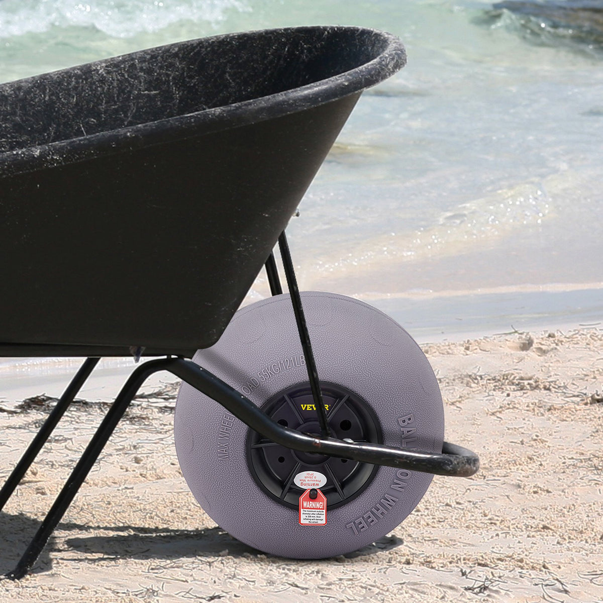 Beach Balloon Wheels, 13" Sand Tires with 32" Stainless Steel Axle, TPU Cart Tires for Kayak Dolly, Canoe V952-STLYCDZCBDD124PPJV0