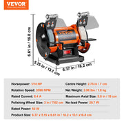 Jewelry Polisher, Bench Grinder Polishing & Buffing Machine, 3590RPM Bench Lathe Polisher with 1 Wool Wheel & V952-STPGJ32850RPMUEBNV3