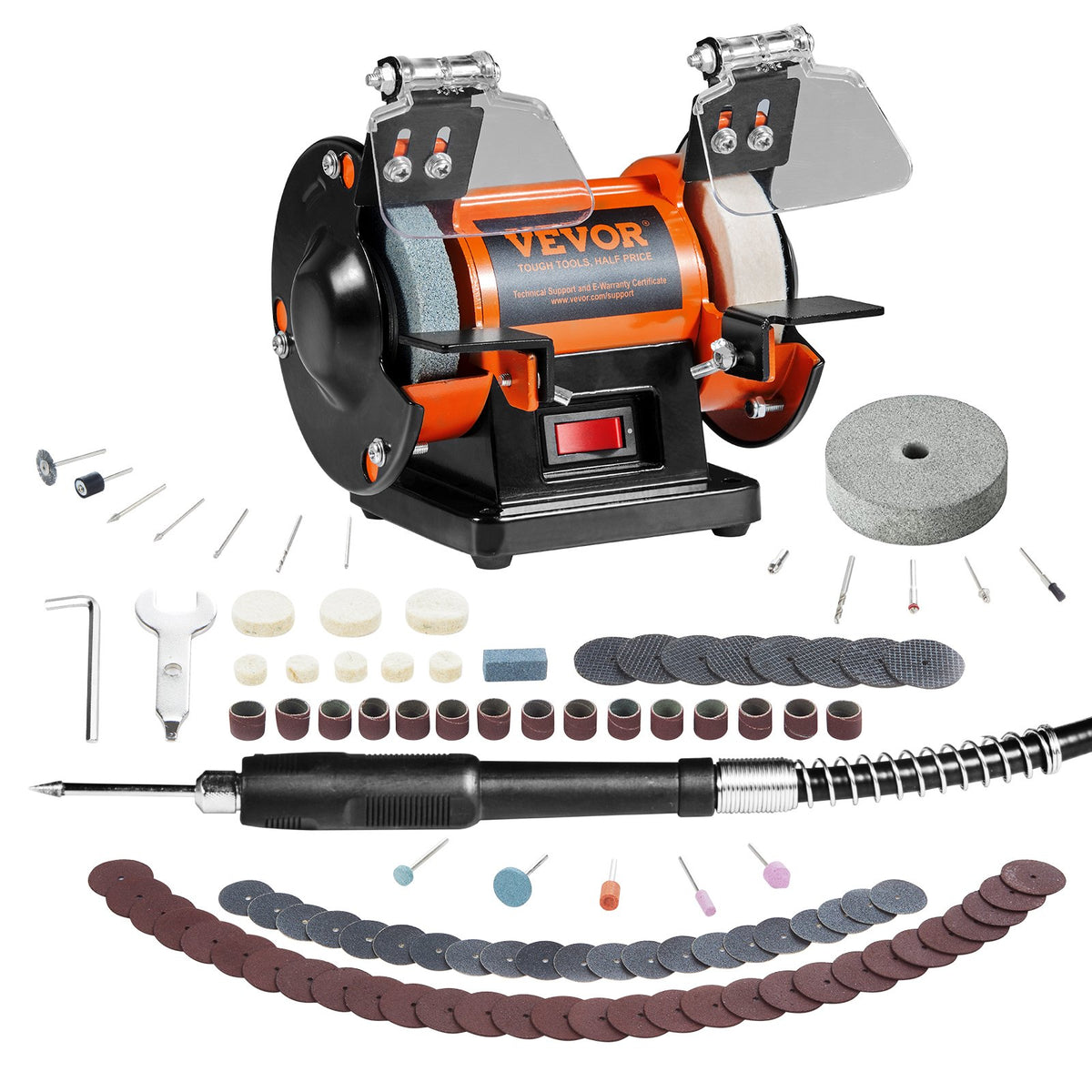 Jewelry Polisher, Bench Grinder Polishing & Buffing Machine, 3590RPM Bench Lathe Polisher with 1 Wool Wheel & V952-STPGJ32850RPMUEBNV3