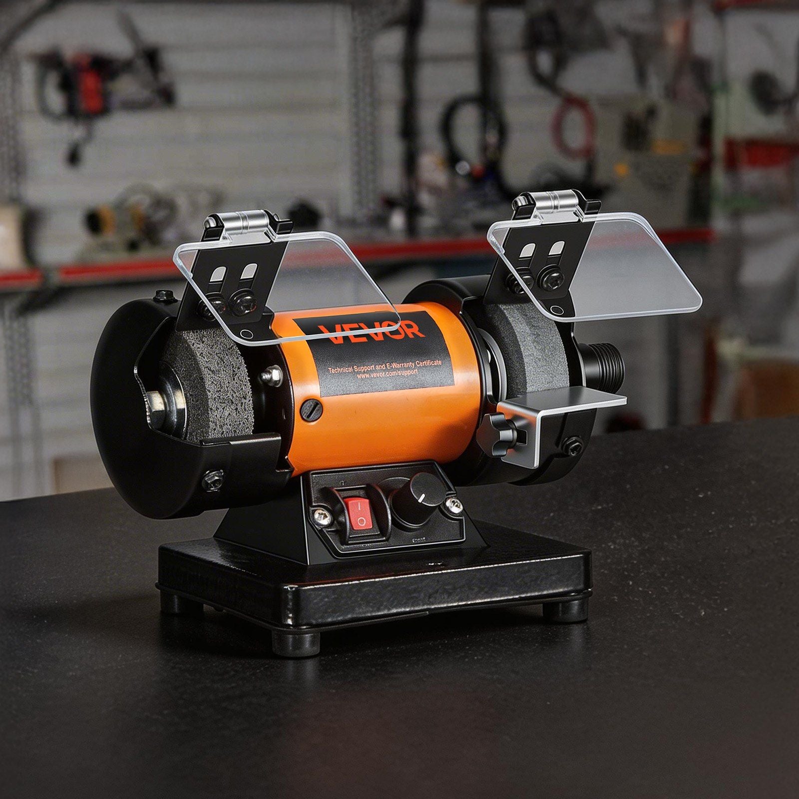 Bench Buffer Polisher, 8300-10600 RPM Adjustable Speed, Polishing & Buffing Machine with Grinding, Fiber, and V952-STPGJWSDJ328B4CUJ001V3