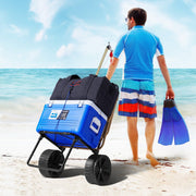 Beach Dolly with Big Wheels for Sand, 15.4" x 15.7" Cargo Deck, w/ 10" PE Solid Wheels, 69LBS Loading V952-STTCXG10INCH3UV59V0