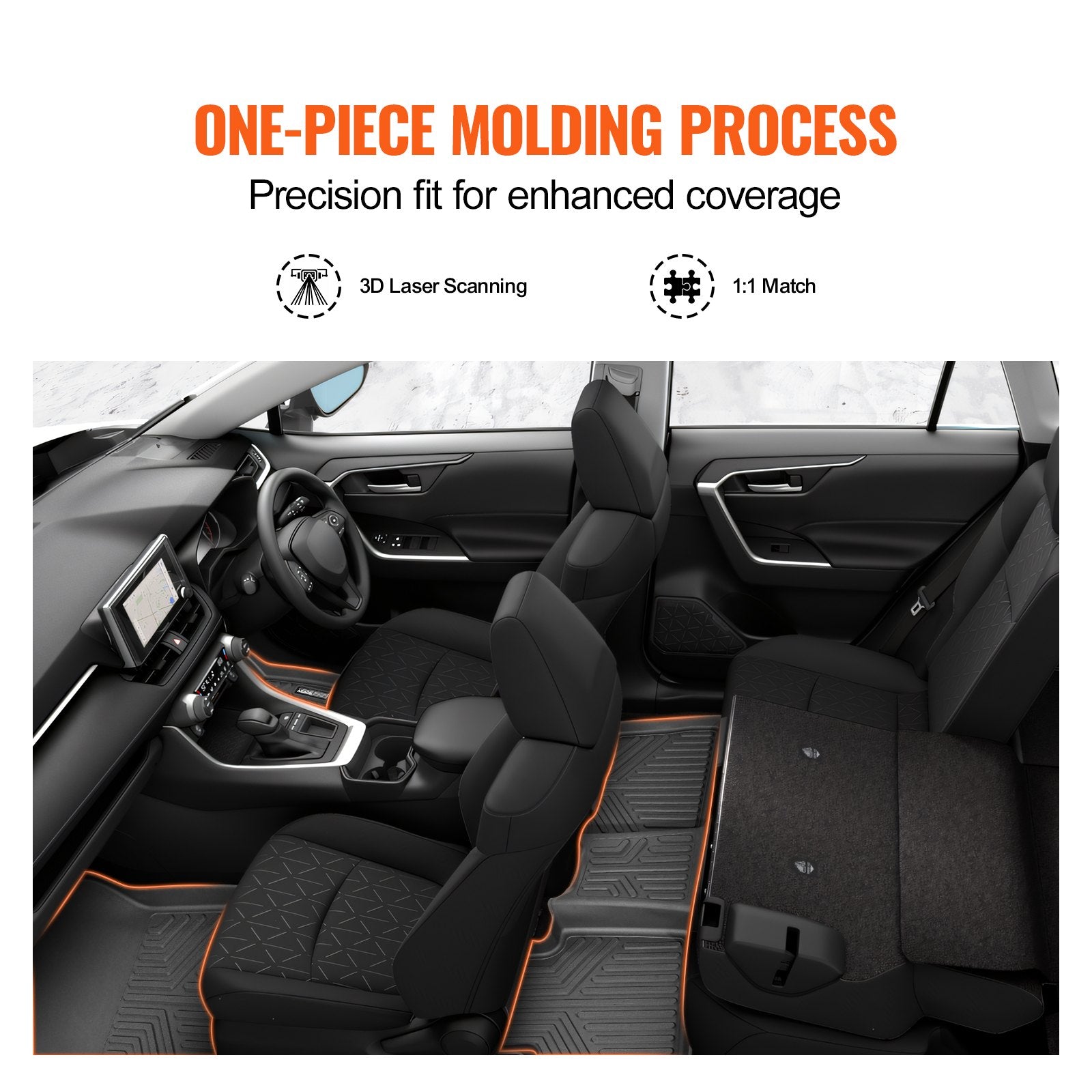Automotive Floor Mats Fits Toyota RAV4 (Not for Hybrid or Prime) 2019-2024 V952-SUVDBDFTRAV46AZ27V0