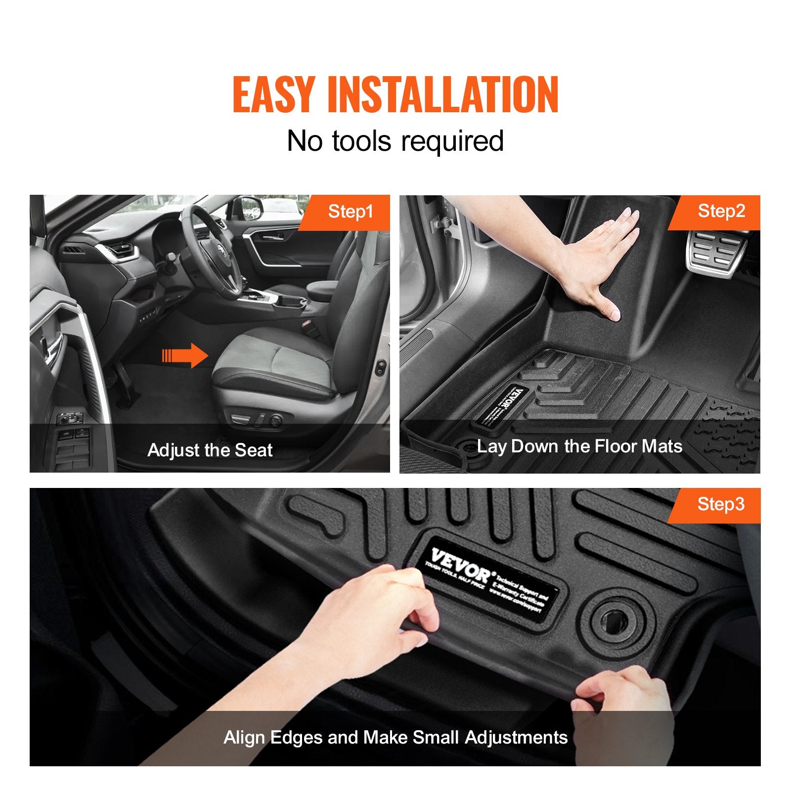 Automotive Floor Mats Fits Toyota RAV4 (Not for Hybrid or Prime) 2019-2024 V952-SUVDBDFTRAV46AZ27V0