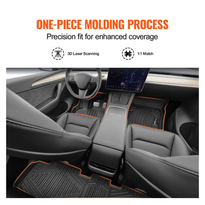 Automotive Floor Mats Fits for Tesla Model Y 2021-2024 3 pcs TPE Liners V952-SUVDBDTSLMODYIWUMV0