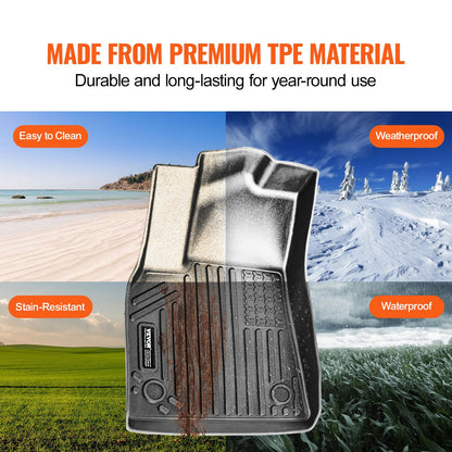 Automotive Floor Mats Fits for Tesla Model Y 2021-2024 3 pcs TPE Liners V952-SUVDBDTSLMODYIWUMV0