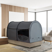 Bed Tent, Pongee Fabric, 4 Doors Breathable Dream Tent with 7 mm Fiber Poles on Bed Privacy, Full Size Block V952-SUXCSZPSMLLM7P2PXV0