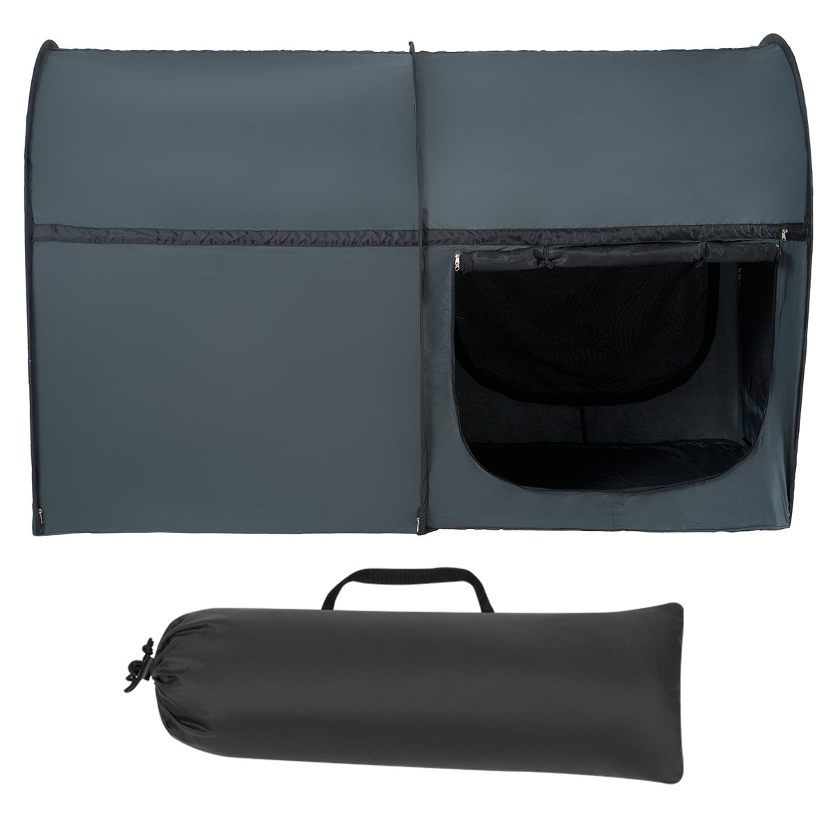 Bed Tent, Pongee Fabric, 4 Doors Breathable Dream Tent with 7 mm Fiber Poles on Bed Privacy, Full Size Block V952-SUXCSZPSMLLM7P2PXV0
