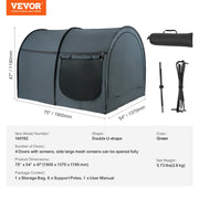 Bed Tent, Pongee Fabric, 4 Doors Breathable Dream Tent with 7 mm Fiber Poles on Bed Privacy, Full Size Block V952-SUXCSZPSMLLMWI7ZOV0