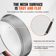 Flour Sieve Fine Mesh, 12 Mesh Flour Sifter, 304 Stainless Steel Fine Mesh Sifter Food-grade, Dia. 12.6" Fine V952-SW12M00000009AFYKV0