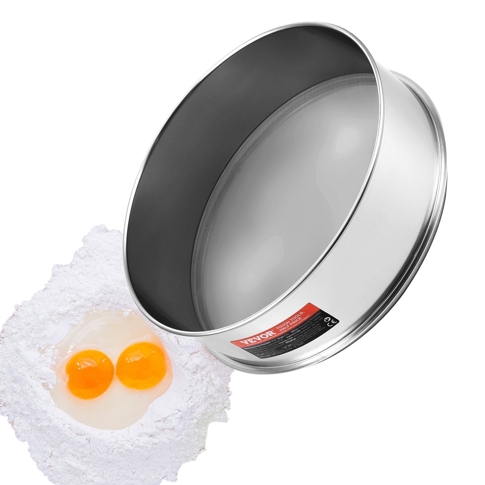 Flour Sieve Fine Mesh, 80 Mesh Flour Sifter, 304 Stainless Steel Fine Mesh Sifter Food-grade, Dia. 12.6" Fine V952-SW80M0000000AYP75V0