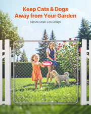 Chain Link Fence Gate, 70 x 72 in, Adjustable Chain Link Fence Panel, Fit 3 ft (W) x 4 ft (H) Garden Fence V952-SWHYM7072INCM7PVRV0