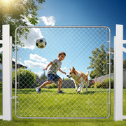 Chain Link Fence Gate, 70 x 72 in, Adjustable Chain Link Fence Panel, Fit 3 ft (W) x 4 ft (H) Garden Fence V952-SWHYM7072INCM7PVRV0