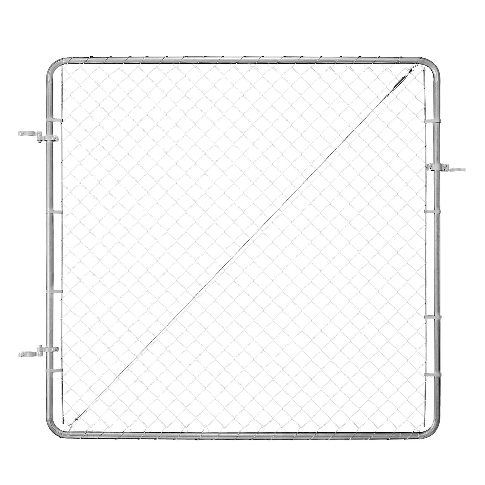 Chain Link Fence Gate, 70 x 72 in, Adjustable Chain Link Fence Panel, Fit 3 ft (W) x 4 ft (H) Garden Fence V952-SWHYM7072INCM7PVRV0