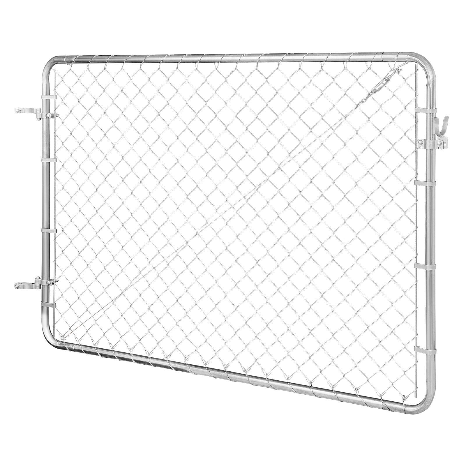 Chain Link Fence Gate, 183 x 122 cm, Adjustable Chain Link Fence Panel, Fit 67-183 cm (W) x 183 cm (H) Garden V952-SWHYM7248INC0PSZBV0