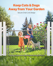 Chain Link Fence Gate, 183 x 122 cm, Adjustable Chain Link Fence Panel, Fit 67-183 cm (W) x 183 cm (H) Garden V952-SWHYM7248INC0PSZBV0