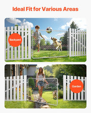 Chain Link Fence Gate, 183 x 122 cm, Adjustable Chain Link Fence Panel, Fit 67-183 cm (W) x 183 cm (H) Garden V952-SWHYM7248INC0PSZBV0