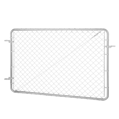 Chain Link Fence Gate, 183 x 122 cm, Adjustable Chain Link Fence Panel, Fit 67-183 cm (W) x 183 cm (H) Garden V952-SWHYM7248INC0PSZBV0