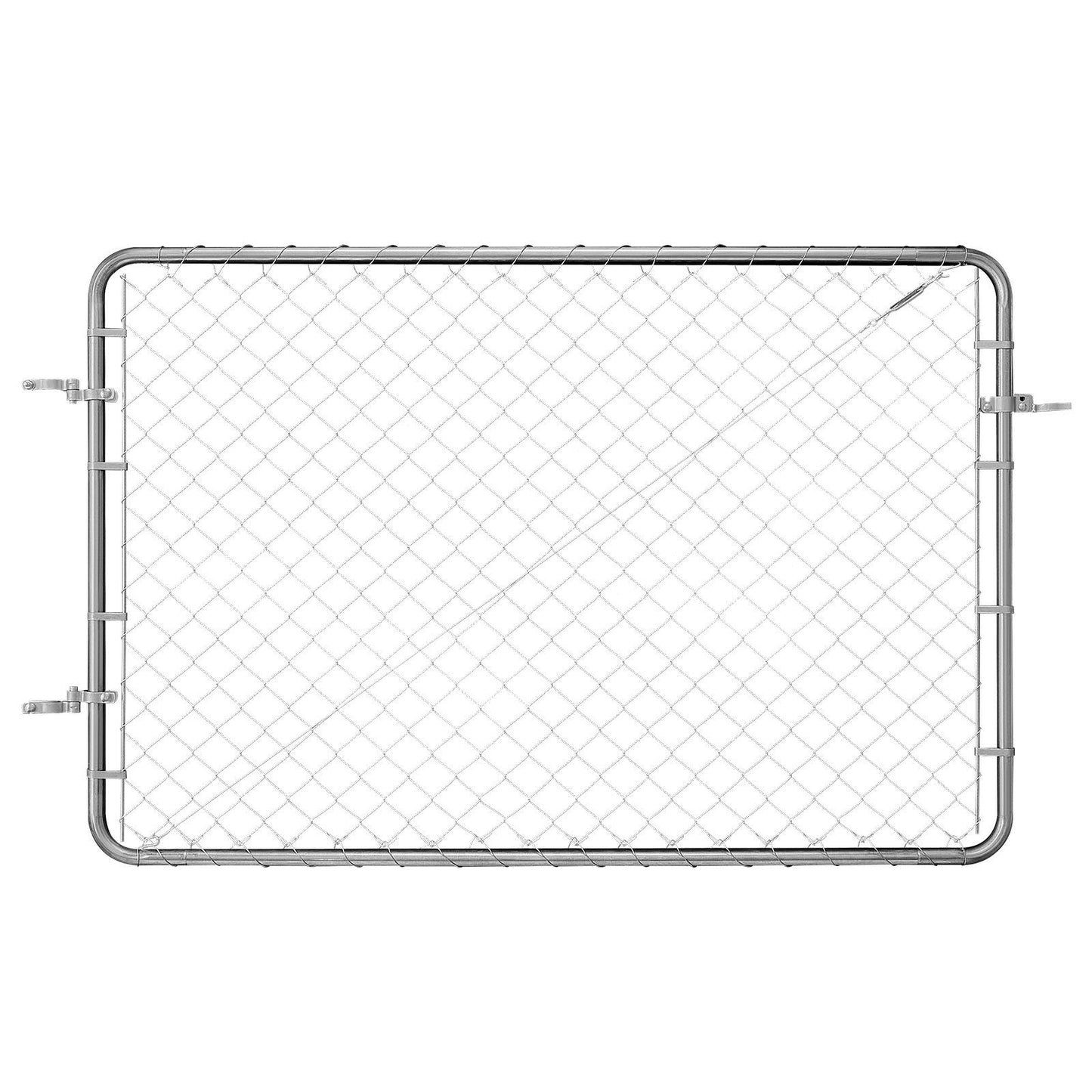 Chain Link Fence Gate, 183 x 122 cm, Adjustable Chain Link Fence Panel, Fit 67-183 cm (W) x 183 cm (H) Garden V952-SWHYM7248INC0PSZBV0