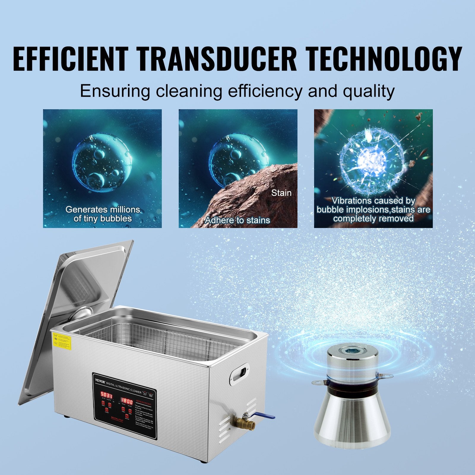 22L Ultrasonic Cleaner with Timer Heating Machine Digital Sonic Cleaner V952-SXCSBQXJ22L0V8PINV3
