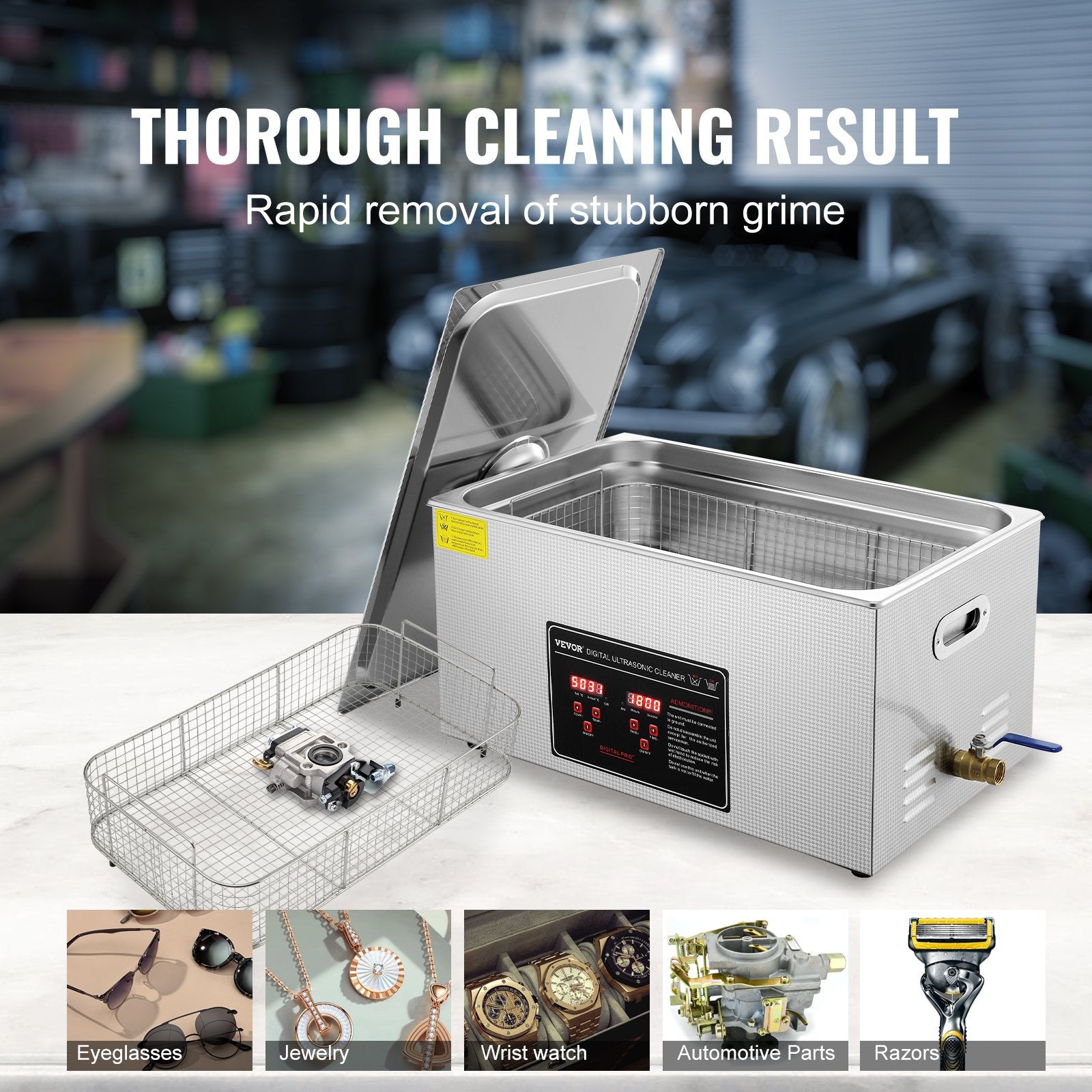 22L Ultrasonic Cleaner with Timer Heating Machine Digital Sonic Cleaner V952-SXCSBQXJ22L0V8PINV3
