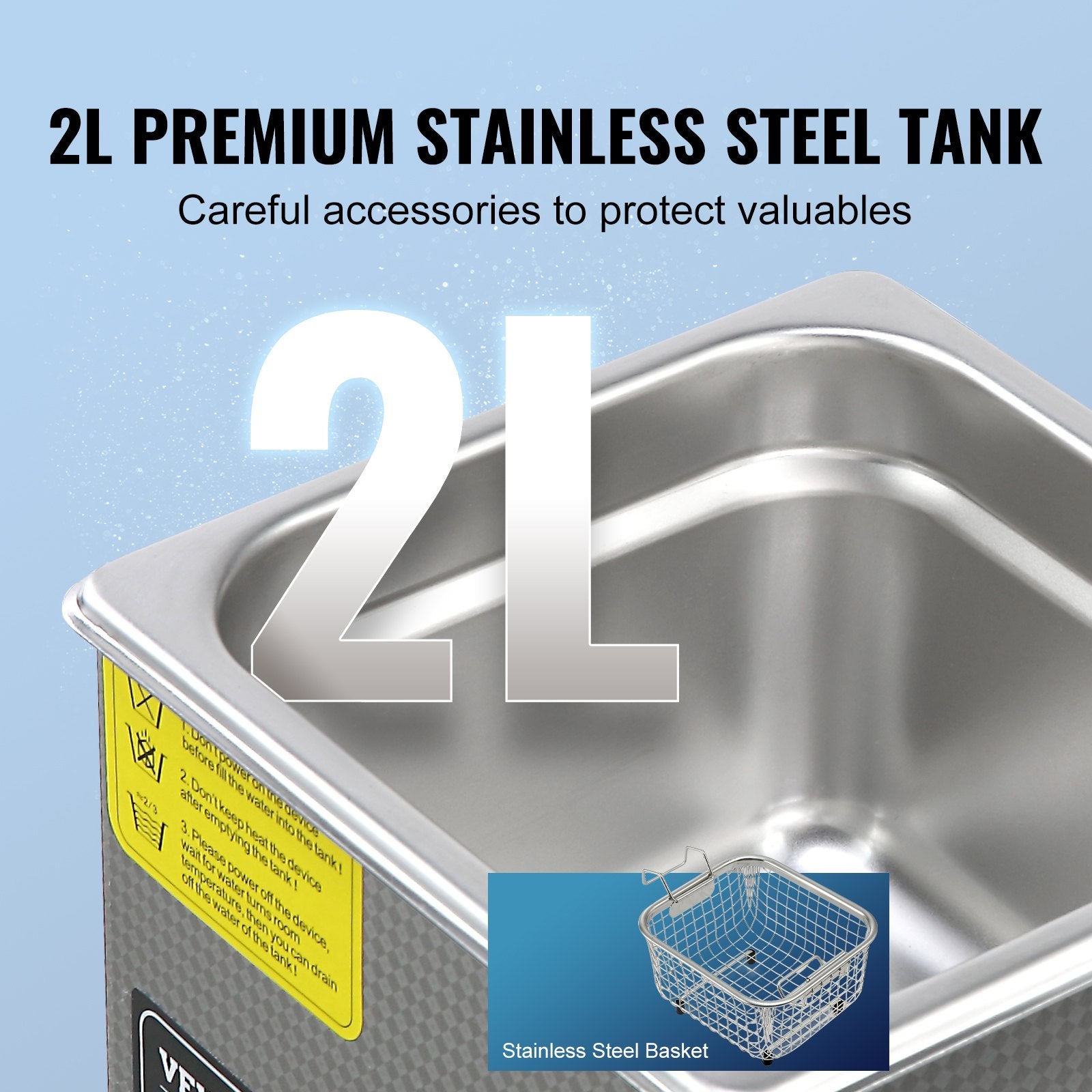 Ultrasonic Cleaner with Digital Timer & Heater, Professional Ultra Sonic Jewelry Cleaner, Stainless Steel V952-SXCSBQXJ2L00KDK76V3