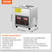 Ultrasonic Cleaner with Digital Timer & Heater, Professional Ultra Sonic Jewelry Cleaner, Stainless Steel V952-SXCSBQXJ2L00KDK76V3