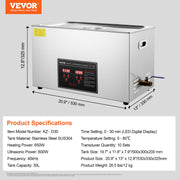 Ultrasonic Cleaner with Digital Timer & Heater, Professional Ultra Sonic Jewelry Cleaner, Stainless Steel V952-SXCSBQXJ30L004J75V3