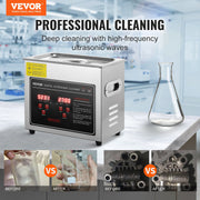 Ultrasonic Cleaner with Digital Timer & Heater, Professional Ultra Sonic Jewelry Cleaner, Stainless Steel V952-SXCSBQXJ3S00MPUCFV3