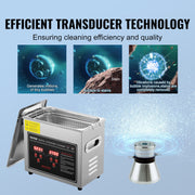 Ultrasonic Cleaner with Digital Timer & Heater, Professional Ultra Sonic Jewelry Cleaner, Stainless Steel V952-SXCSBQXJ3S00MPUCFV3