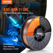 Solid MIG Welding Wire, ER70S-6 0.030-inch 11LBS with Low Splatter and High Levels of Deoxidizers for All V952-SXHSJMIGER70SL7MJV0