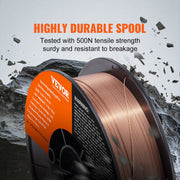 Solid MIG Welding Wire, ER70S-6 0.030-inch 11LBS with Low Splatter and High Levels of Deoxidizers for All V952-SXHSJMIGER70SL7MJV0
