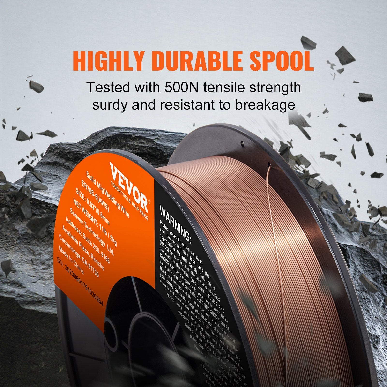 Solid MIG Welding Wire, ER70S-6 0.030-inch 11LBS with Low Splatter and High Levels of Deoxidizers for All V952-SXHSJMIGER70SL7MJV0
