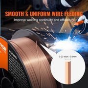 Solid MIG Welding Wire, ER70S-6 0.030-inch 11LBS with Low Splatter and High Levels of Deoxidizers for All V952-SXHSJMIGER70SL7MJV0