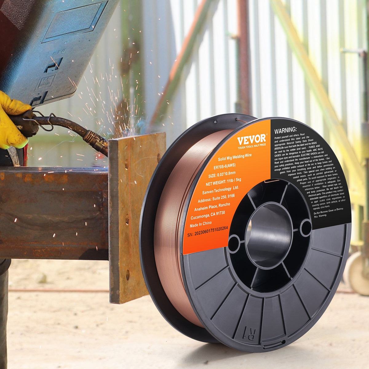 Solid MIG Welding Wire, ER70S-6 0.030-inch 11LBS with Low Splatter and High Levels of Deoxidizers for All V952-SXHSJMIGER70SL7MJV0