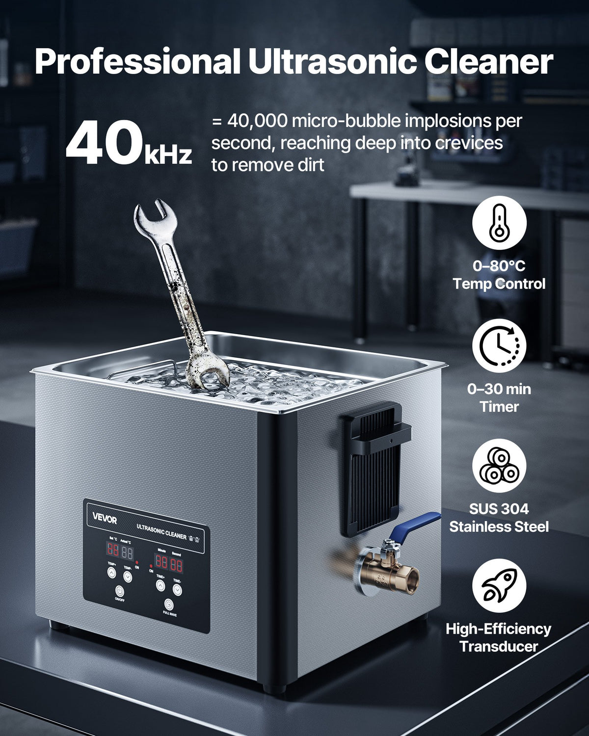 15L Ultrasonic Cleaner, Professional Ultrasonic Cleaner Machine with Cleaning Basket & Digital Display, 240W V952-SXJJKCSBQXJ1D0UAJ001V3