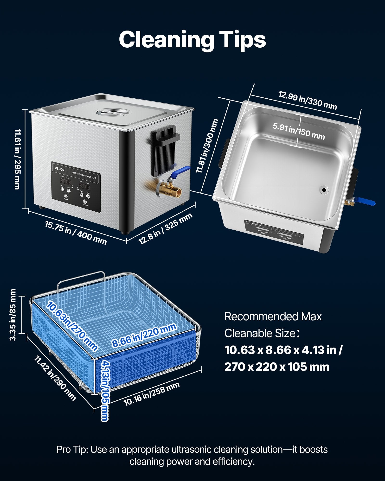 15L Ultrasonic Cleaner, Professional Ultrasonic Cleaner Machine with Cleaning Basket & Digital Display, 240W V952-SXJJKCSBQXJ1D0UAJ001V3